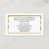 Weiß | Gold Abschluss Foto Namenskarten einfügen (Rückseite)