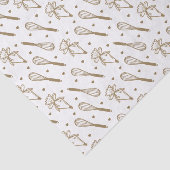 Weiß & Gold Backform Whisky & Piping Bag Muster Seidenpapier (Ausschnitt)