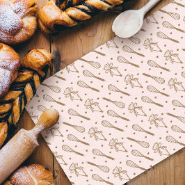 Weiß & Gold Backform Whisky & Piping Bag Muster Seidenpapier