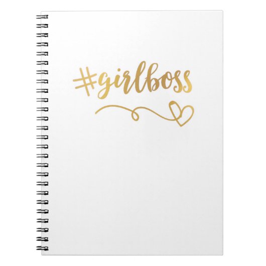 Weiß + Gold#girlboss Notizbuch/Zeitschrift Notizblock (Vorderseite)