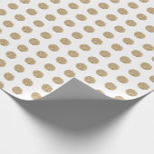 Weiß| Gold Glitzer Dots Wrapping Paper Geschenkpapier (Ecke)