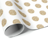 Weiß| Gold Glitzer Dots Wrapping Paper Geschenkpapier (Rolleneckpunkt)