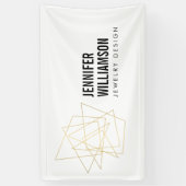 Weiß/Gold-Logo für abstrakte geometrische Architek Banner (Vertikal)