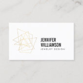 Weiß/Gold-Logo für abstrakte geometrische Architek Visitenkarte (Vorderseite)