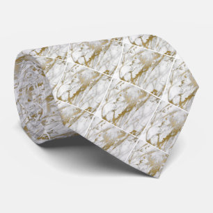 WEISS GOLD MARBLED ABSTRAKTE OZEAN KRAWATTE