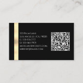 Weiß/Gold Marmor Generiere QR-Code Name & Monogram Visitenkarte (Rückseite)