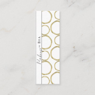 Weiß & Gold Moderne Glamour Elegante Kreise Mini Visitenkarte