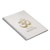 Weiß & Gold OM Symbol YOGA Meditation Instructor Notizblock (Rechte Seite)