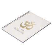 Weiß & Gold OM Symbol YOGA Meditation Instructor Notizblock (Linke Seite)