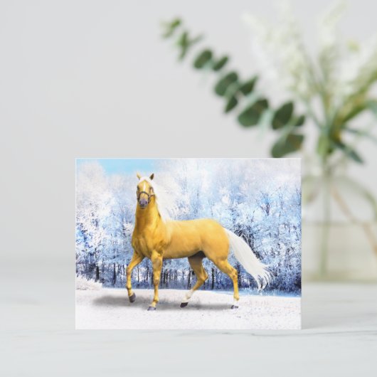 "Weiß & Gold" Postkarte (Stehend Vorderseite)