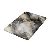 Weiß, Gold und Schwarz-Luxus-Marmor Elegant Badematte (Schrägansicht)