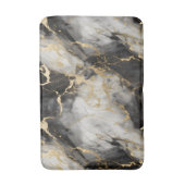 Weiß, Gold und Schwarz-Luxus-Marmor Elegant Badematte (Vorderseite Vertikal)