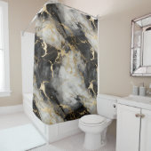 Weiß, Gold und Schwarz-Luxus-Marmor Elegant Duschvorhang (Beispiel)