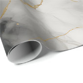 Weiß, Gold und Schwarz-Luxus-Marmor Elegant Geschenkpapier (Rolleneckpunkt)