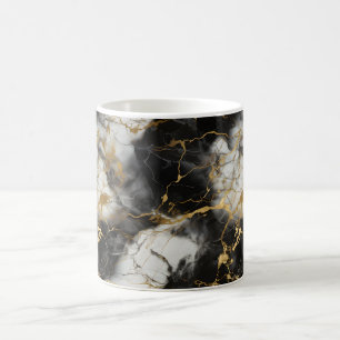 Weiß, Gold und Schwarz-Luxus-Marmor Elegant Kaffeetasse