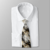 Weiß, Gold und Schwarz-Luxus-Marmor Elegant Krawatte (Gebunden)