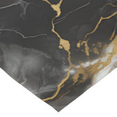 Weiß, Gold und Schwarz-Luxus-Marmor Elegant Kurzer Tischläufer (Ecke)