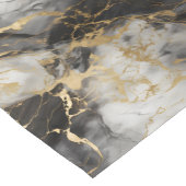 Weiß, Gold und Schwarz-Luxus-Marmor Elegant Kurzer Tischläufer (Ecke)