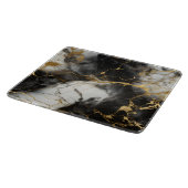 Weiß, Gold und Schwarz-Luxus-Marmor Elegant Schneidebrett (Ecke)