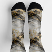 Weiß, Gold und Schwarz-Luxus-Marmor Elegant Socken (Oben)