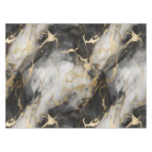 Weiß, Gold und Schwarz-Luxus-Marmor Elegant Tischdecke (Vorderseite (Horizontal))