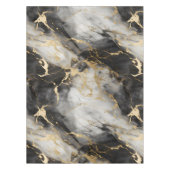 Weiß, Gold und Schwarz-Luxus-Marmor Elegant Tischdecke (Vorderseite)