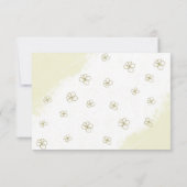 Weiß & goldfarbene Blume Grüne Blätter botanisch Dankeskarte (Rückseite)