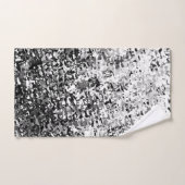 Weiß-Grau mit Abstraktem schwarzem Muster Badhandtuch Set (Handtuch)