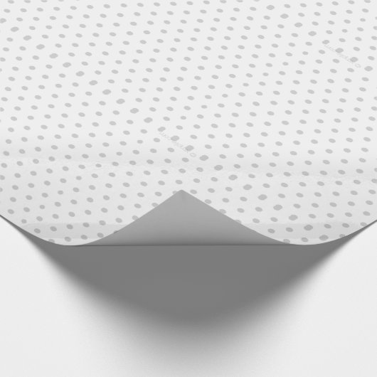 Weiß & Grau Polka Dot Muster Geschenkpapier (Ecke)