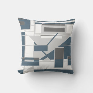 Weiß Grau Schiefer Blau Geometrische Formen Abstra Kissen
