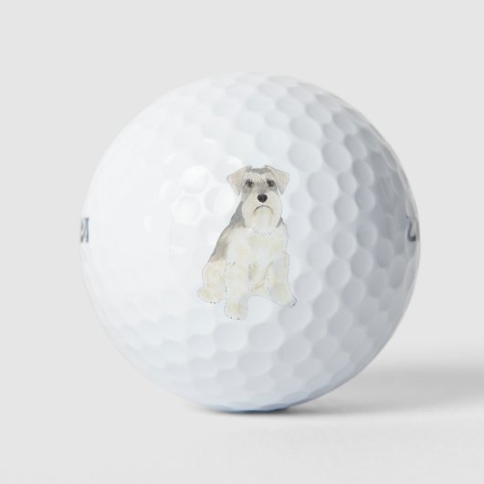 Weiß & Grau Schnauzer Golfball (Vorderseite)