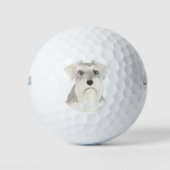 Weiß & Grau Schnauzer Golfball (Vorderseite)