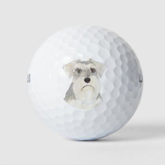 Weiß & Grau Schnauzer Golfball (Vorderseite)