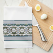 Weiß, Grau und Blau Geschirrtuch (Viertel Falte)