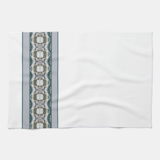 Weiß, Grau und Blau Geschirrtuch (Horizontal)