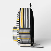 Weiß, Grau und Gelb gestrichen Bedruckter Rucksack (Rechts)