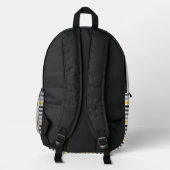 Weiß, Grau und Gelb gestrichen Bedruckter Rucksack (Rückseite)