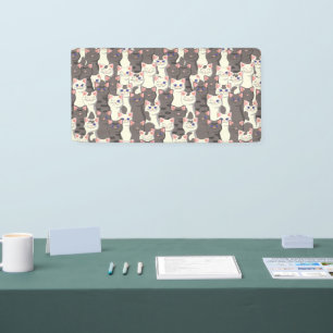 Weiß-graue Katzenmuster Banner