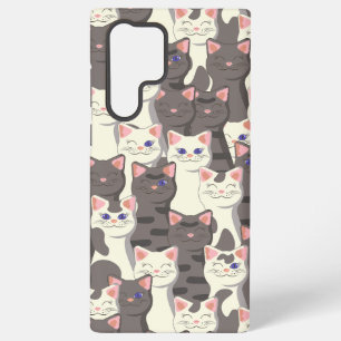 Weiß-graue Katzenmuster Samsung Galaxy Hülle