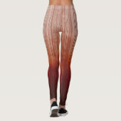 Weiß-graue Orange Rote Ober Streifen rustikal Leggings (Rückseite)
