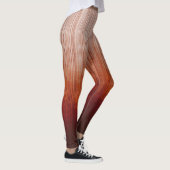 Weiß-graue Orange Rote Ober Streifen rustikal Leggings (Rechts)