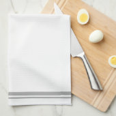 Weiß + graue Streifen Küchentuch (Viertel Falte)