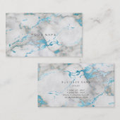 Weiß-graue türkisblaue Marmorplatte Vip Visitenkarte (Vorne/Hinten)