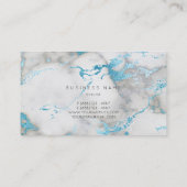 Weiß-graue türkisblaue Marmorplatte Vip Visitenkarte (Rückseite)