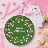 Weiß graue und rote Weihnachtsfeier auf schwarz Pappteller (Party)