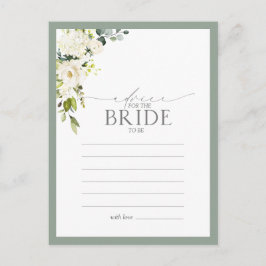Weiß graugrüner Blumenberater zur Braut Postkarte