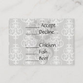 Weiß-Grauschwirle-Damastmuster Begleitkarte (Rückseite)