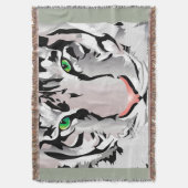 WEISS/GRAUTIS TIGER DURCHSCHNITT BLANKET DECKE (Vorderseite Vertikal)