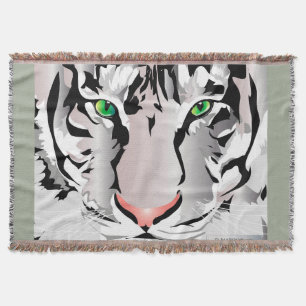 WEISS/GRAUTIS TIGER DURCHSCHNITT BLANKET DECKE