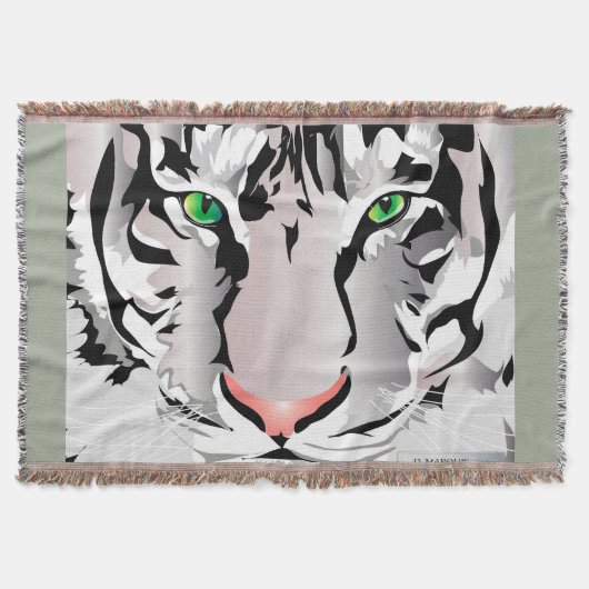 WEISS/GRAUTIS TIGER DURCHSCHNITT BLANKET DECKE (Vorderseite)